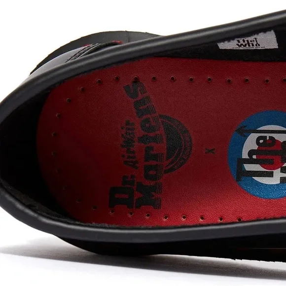 NIB DR MARTENS ADRIAN WHO BLACK UNION JACK SMOOTH LOAFER, SIZE 12